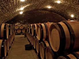 The barrel cellar at Domaine Romanée-Conti